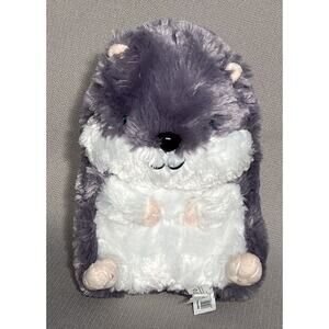 Nanco Hamster Soft Fluffy Plush Gray White Stuffed‎ Animal 9” Glitter Eyes